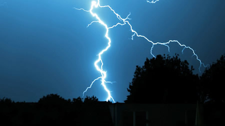 Lightning Storm Striking Ground